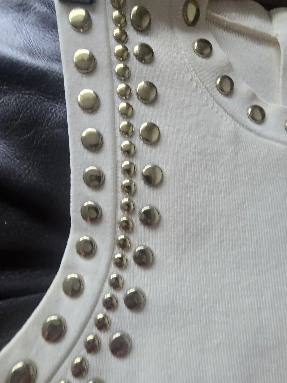Michael Kors Cream Studded Sleeveless Midi Dress